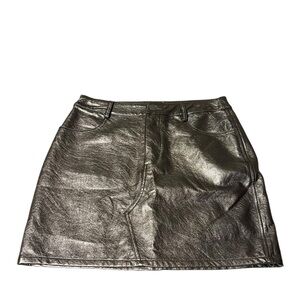 Le Lis Shimmering Metallic Gunmetal Mini Skirt Size Small NWT